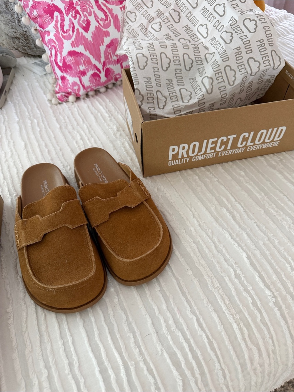 Tan Suede Slip-On Shoes